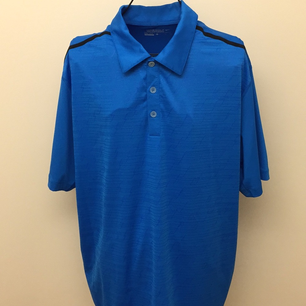 COPY - Nike Golf Tour Performance Dri-Fit Button Blue Short Sleeve Polo Shirt XL